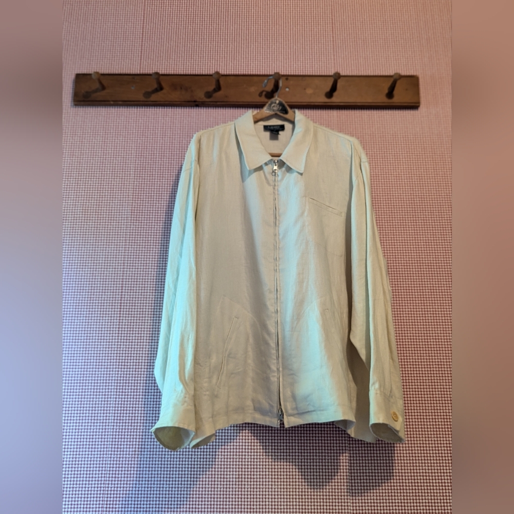 Linen zip jacket Lauren by Ralph Lauren 3X cream